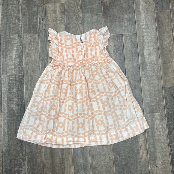 Anthem of the Ants Peach and White Kids Dress With Flutter Sleeves Size 4t - Picture 5 of 5